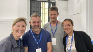 From left to right: Veronika Di Luna, GÉANT, Work Package lead for the commercial cloud procurement activities in the EOSC Future project (WP8); David Heyns, GÉANT, Project Manager of the OCRE project and Task Lead within EOSC Future WP8; Jan Meijer, Sikt, Task Lead in the OCRE project and part of EOSC Future WP8; Monique Pellinkhof, GÉANT, leading procurement activities in OCRE and Task Lead within EOSC Future WP8.